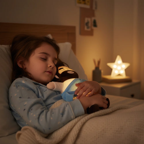 CalinSacré™ – Peluche Jésus Apaisante avec Respiration & Lumière Réconfortante